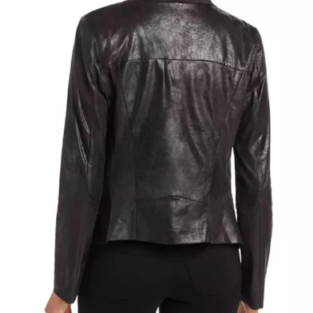 Calvin Klein Women's Black Distressed Draped Lapel Jacket Size: 3X - Picture 7 of 8